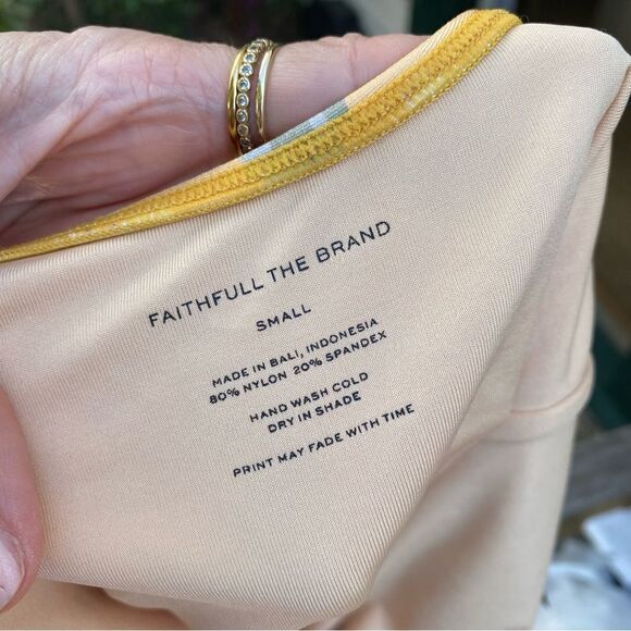 Faithfull the Brand PHOEBE ONE PIECE POMELINE YELLOW BATHING SUIT sz S NWT - Picture 6 of 10